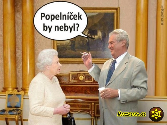 Popelníček - prezident Zeman versus královna Alžběta