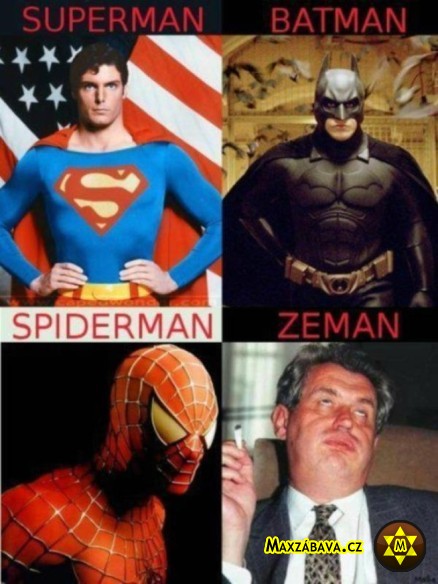 Superman, Batman, Spiderman a Zeman